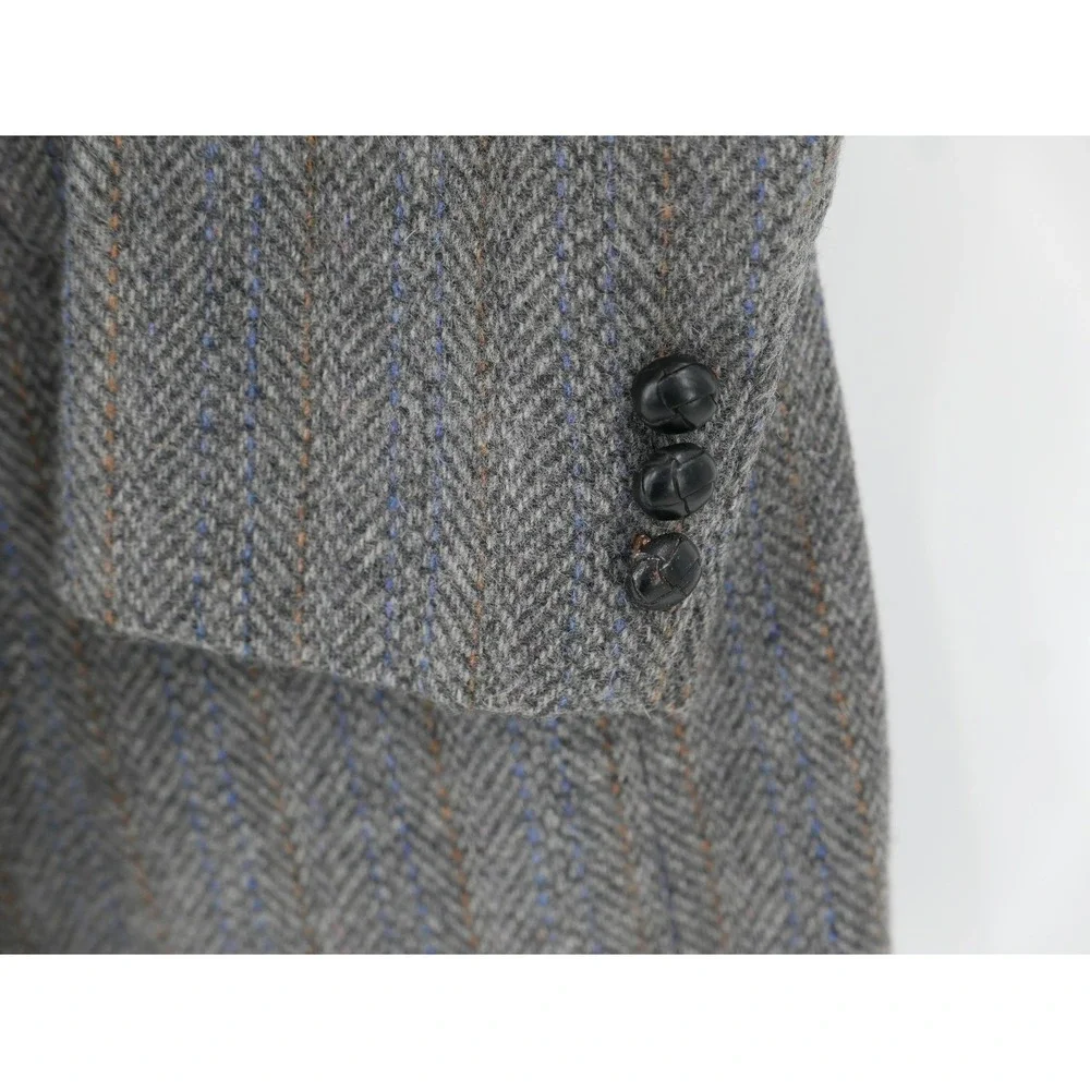 Vintage Woodmere Blazer Sport Coat Gray Herringbone Wool Tweed Men's 41R